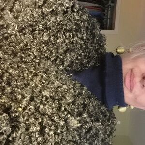 Max Studio Black Curly Yarn Cardigan with Snaffle Bit Closure